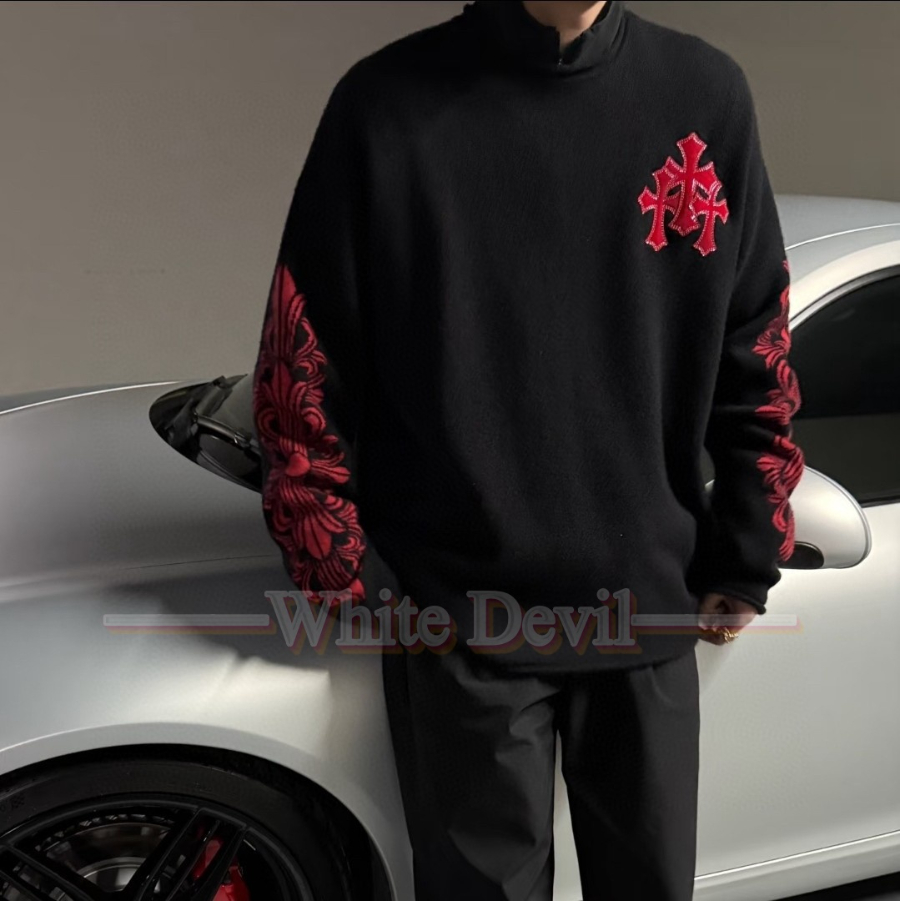 하얀악마 레플리카 크롬하츠 니트 (1).jpg